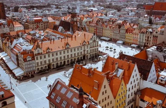 starówka Wrocław zimą