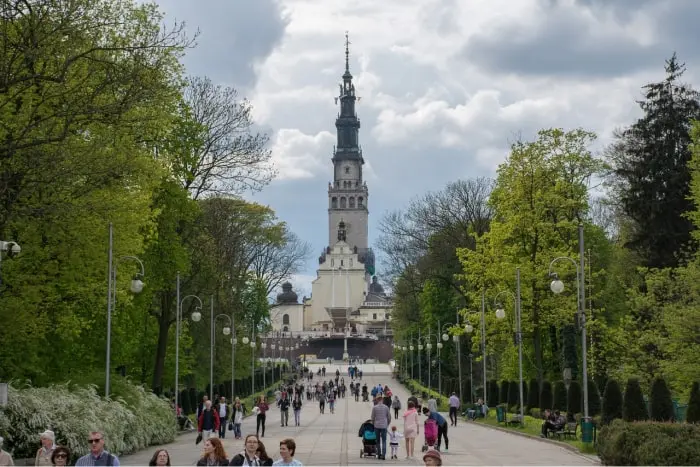 widok na Jasną Górę w Częstochowie