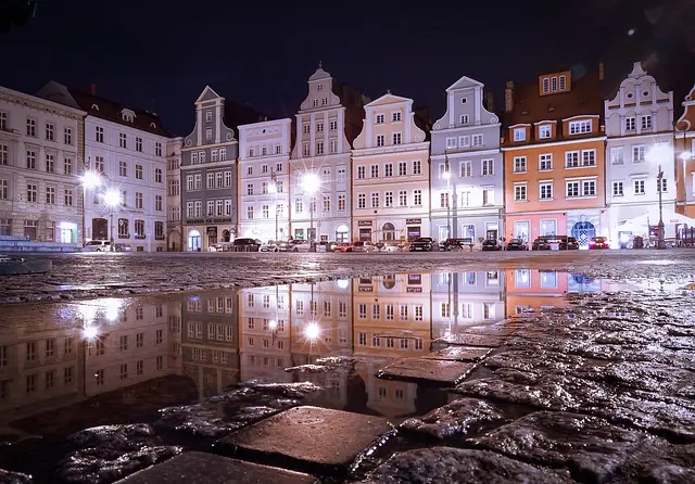 Starówka Wrocławia nocą