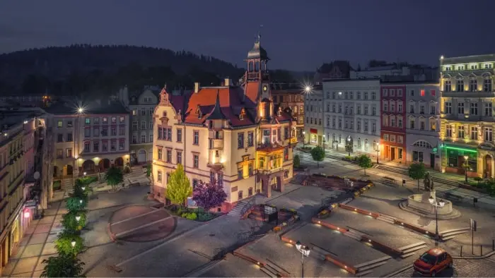 widok na rynek w Rudzie Śląskiej