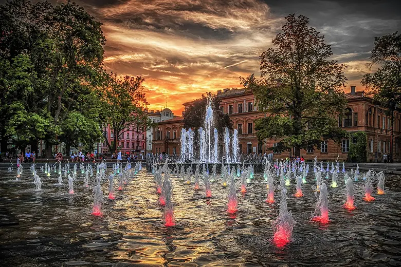 lublin fontanna multimedialna