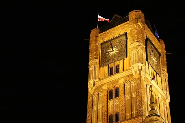 Toruń nocą wieczorową